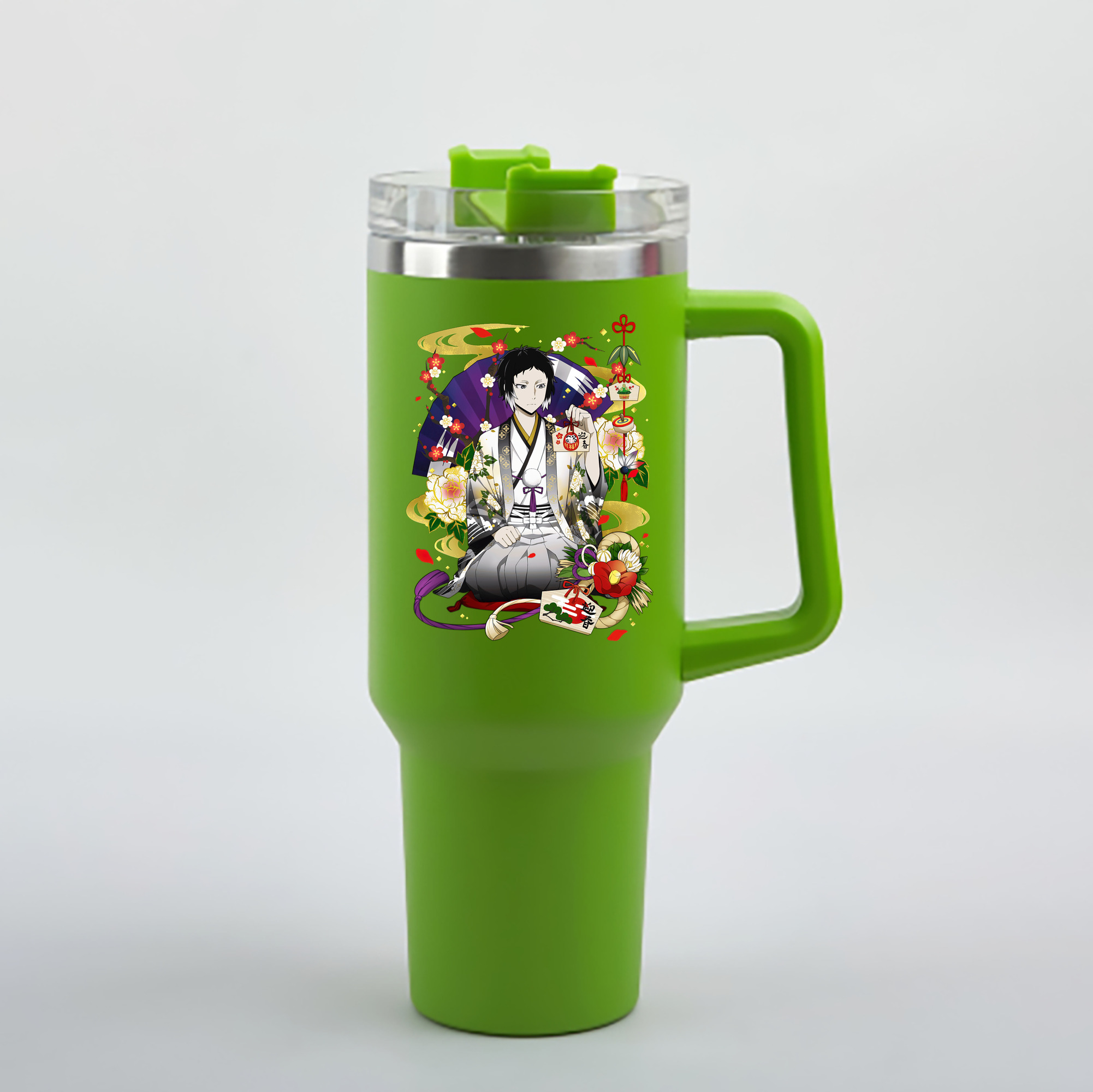 （画像用） 文豪ストレイドッグス Bungo Stray Dogs 1200mL車用タンブラー - クリスタルステッカー（プラスチックストロー付き）
